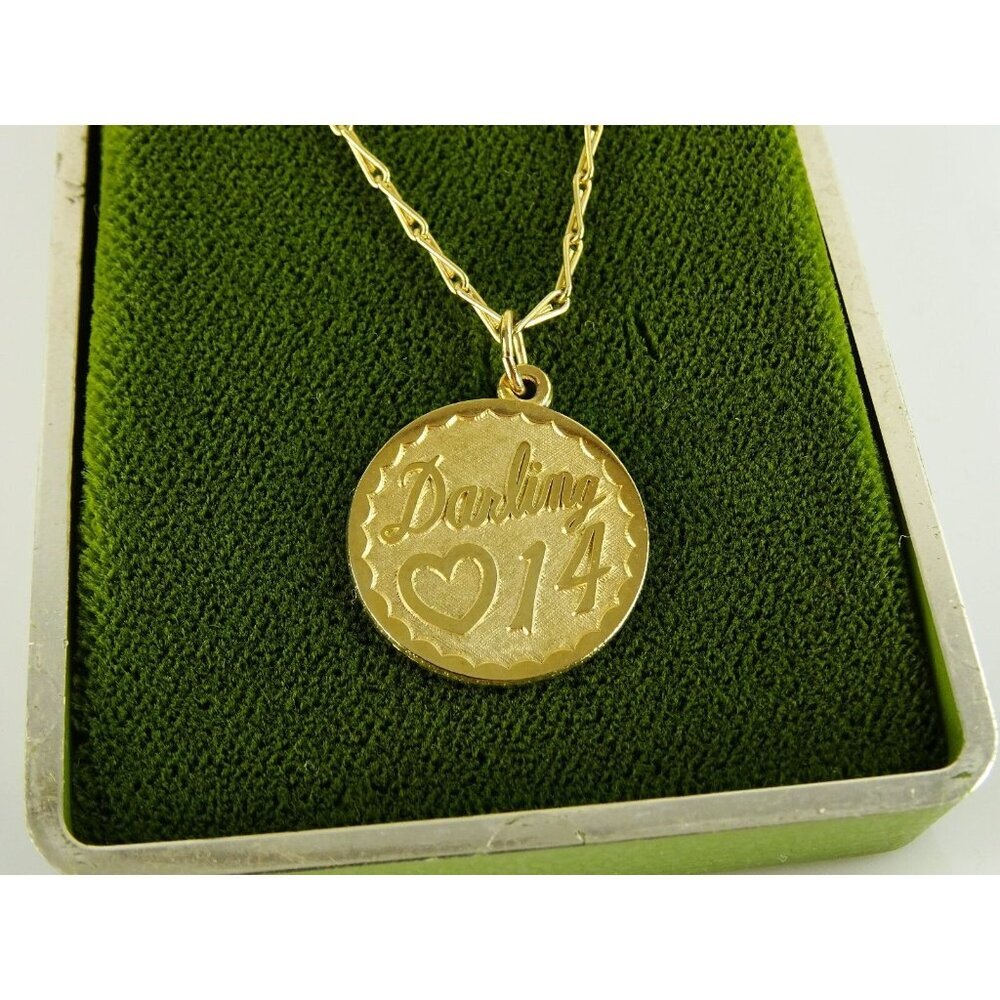14th Birthday Pendant Necklace | Milestone Jewelry Gift for Her NOS
